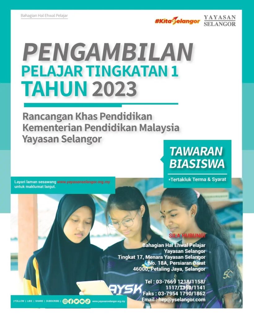 Yayasan Selangor opens application for Form One intake - Selangor Journal